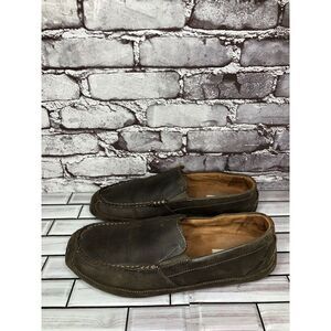 OluKai Akepa Moc Brown Leather Driving Shoes Loafers Men’s Sz 11.5M US/44.5EU